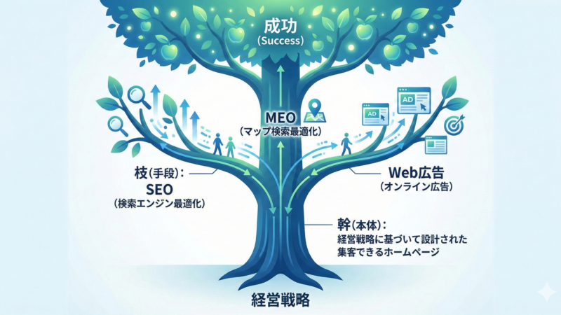 集客できるホームページの作り方｜SEOやデザインの前に知るべき「幹と枝」の法則とは